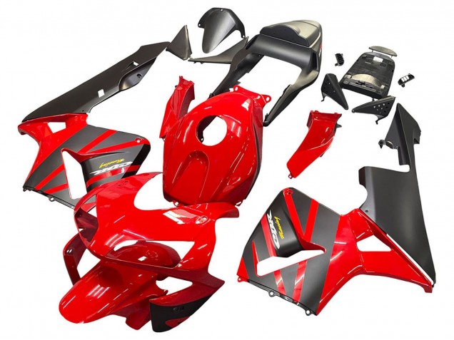 2003-2004 Honda CBR600RR Motorcycle Fairings - Red Matte Black Racing