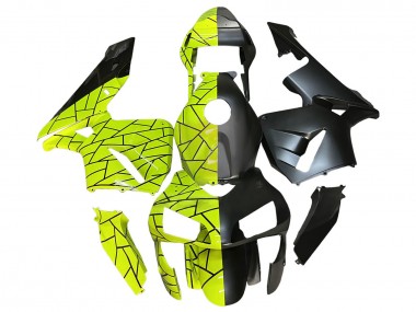 Shop 2003-2004 Honda CBR600RR Motorcycle Fairings - Fluorescent Green Matte Black