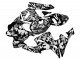 2005-2006 Honda CBR600RR Motorcycle Fairings - Black White Grey Camouflage