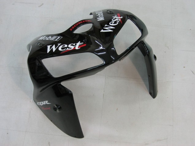 2005-2006 Honda CBR600RR Motorcycle Fairings - Glossy Black White West
