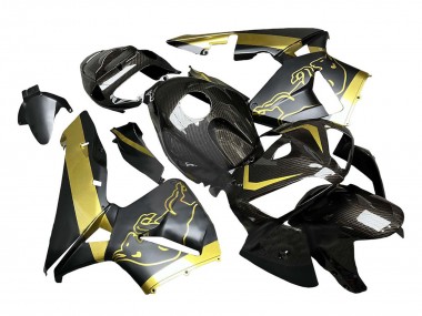 Shop 2005-2006 Honda CBR600RR Motorcycle Fairings - Black Gold Carbon Fiber
