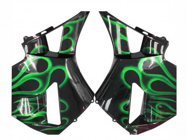 Shop 2005-2006 Honda CBR600RR Motorcycle Fairings - Glossy Black Green Flame