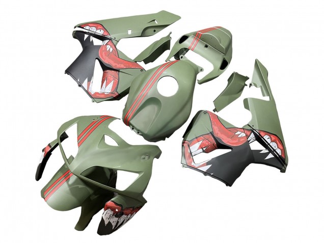 2005-2006 Honda CBR600RR Motorcycle Fairings - Green Red Shark