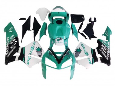 Shop 2005-2006 Honda CBR600RR Motorcycle Fairings - Light Green White Glossy Black Joe Rocket