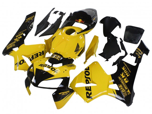 2005-2006 Honda CBR600RR Motorcycle Fairings - Yellow Black Repsol
