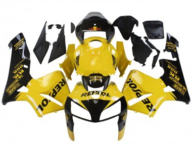 Shop 2005-2006 Honda CBR600RR Motorcycle Fairings - Yellow Black Repsol