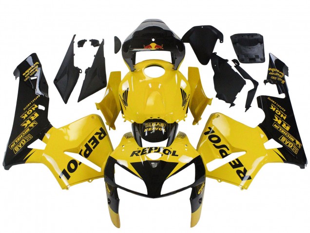 2005-2006 Honda CBR600RR Motorcycle Fairings - Yellow Black Repsol