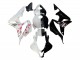 2007-2008 Honda CBR600RR Motorcycle Fairings - White Cherry Blossom Glossy Black Split