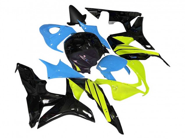 2007-2008 Honda CBR600RR Motorcycle Fairings - Blue Yellow Glossy Black