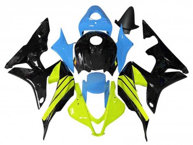Shop 2007-2008 Honda CBR600RR Motorcycle Fairings - Blue Yellow Glossy Black