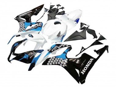 Shop 2007-2008 Honda CBR600RR Motorcycle Fairings - White Light Blue Glossy Black