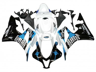 Shop 2007-2008 Honda CBR600RR Motorcycle Fairings - White Light Blue Glossy Black