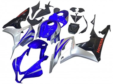 Shop 2007-2008 Honda CBR600RR Motorcycle Fairings - Silver Blue Glossy Black Racing