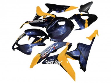 Shop 2007-2008 Honda CBR600RR Motorcycle Fairings - Orange Dark Blue Trick Star 06