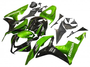 Shop 2007-2008 Honda CBR600RR Motorcycle Fairing Kits - Green Glossy Black