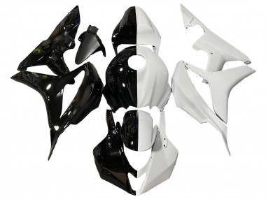 Shop 2007-2008 Honda CBR600RR Motorcycle Fairings - White Glossy Black Split