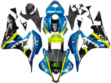 Shop 2007-2008 Honda CBR600RR Motorcycle Fairings - Green Yellow Glossy Black Shark 46