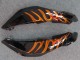 2007-2008 Honda CBR600RR Motorcycle Fairings - Glossy Black Orange Flame