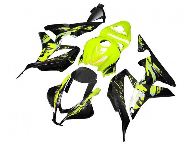 2007-2008 Honda CBR600RR Motorcycle Fairings - Yellow Glossy Black