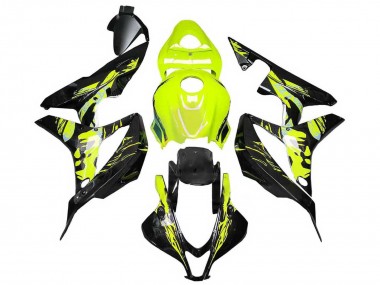 Shop 2007-2008 Honda CBR600RR Motorcycle Fairings - Yellow Glossy Black