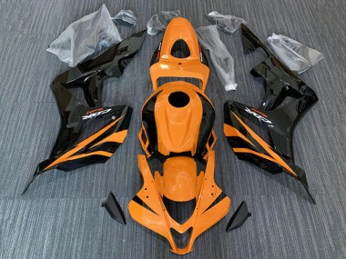 Shop 2007-2008 Honda CBR600RR Motorcycle Fairings - Orange Glossy Black Racing