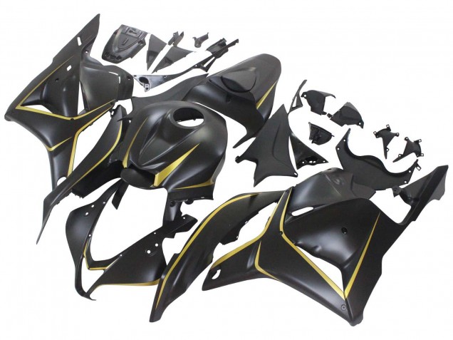 2009-2012 Honda CBR600RR Motorcycle Fairings - Matte Black Gold