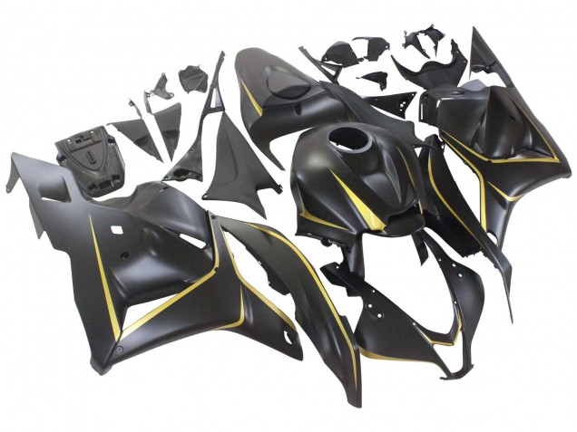 2009-2012 Honda CBR600RR Motorcycle Fairings - Matte Black Gold