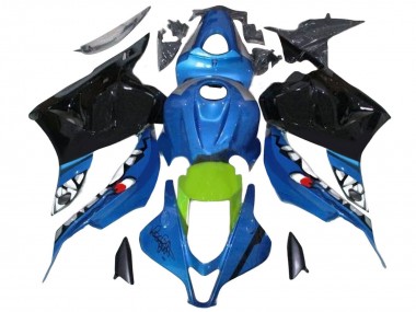 Shop 2009-2012 Honda CBR600RR Motorcycle Fairings - Blue Green Glossy Black Shark