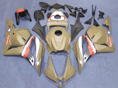 Shop 2009-2012 Honda CBR600RR Motorcycle Fairings - Brown White Red Shark