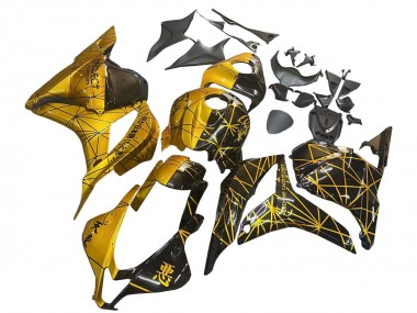 Shop 2009-2012 Honda CBR600RR Motorcycle Fairings - Gold Glossy Black