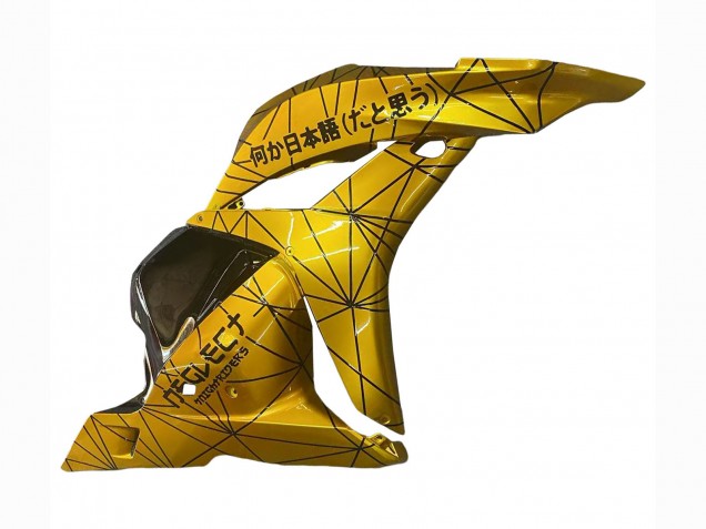 2009-2012 Honda CBR600RR Motorcycle Fairings - Gold Glossy Black