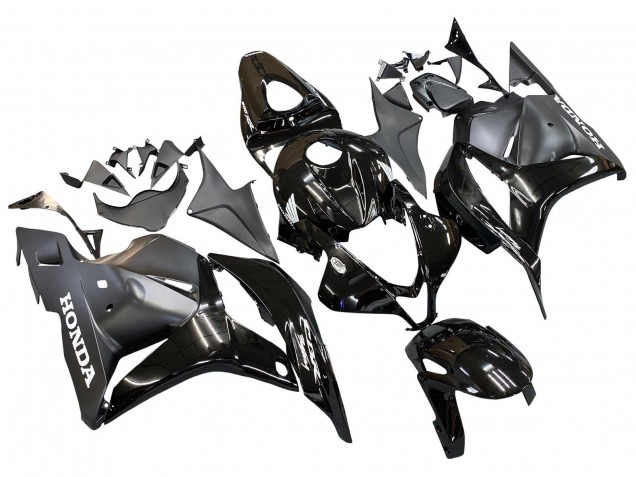2009-2012 Honda CBR600RR Motorcycle Fairings - Glossy Black Matte Black