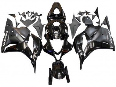 Shop 2009-2012 Honda CBR600RR Motorcycle Fairings - Glossy Black Matte Black