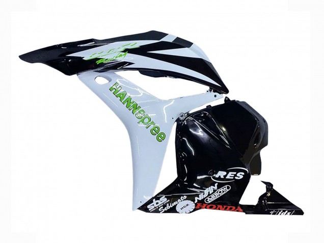 2009-2012 Honda CBR600RR Motorcycle Fairings - White Green Glossy Black Hannspree
