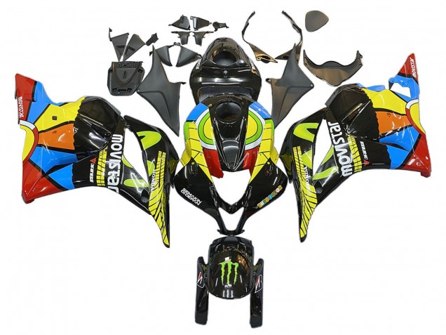 2009-2012 Honda CBR600RR Motorcycle Fairings - Black Multicolor MoviStar