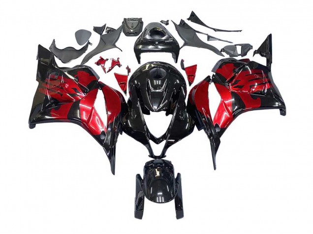 2009-2012 Honda CBR600RR Motorcycle Fairings - Red Glossy Black