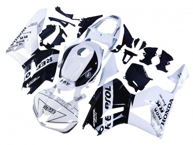 2013-2026 Honda CBR600RR Motorcycle Fairings - White Glossy Black Repsol
