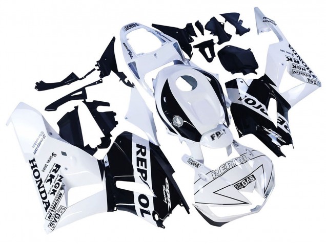 2013-2026 Honda CBR600RR Motorcycle Fairings - White Glossy Black Repsol