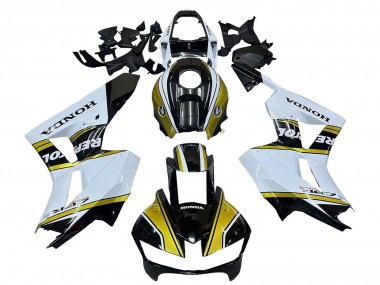 Shop 2013-2026 Honda CBR600RR Motorcycle Fairings - White Gold Glossy Black Repsol
