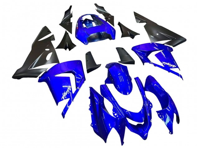 2004-2005 Kawasaki ZX10R Motorcycle Fairings - Blue Black Ninja