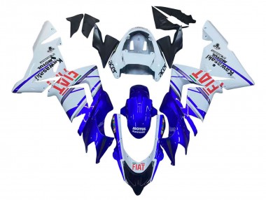 Shop 2004-2005 Kawasaki ZX10R Motorcycle Fairings - Glossy Blue White Fiat Motul