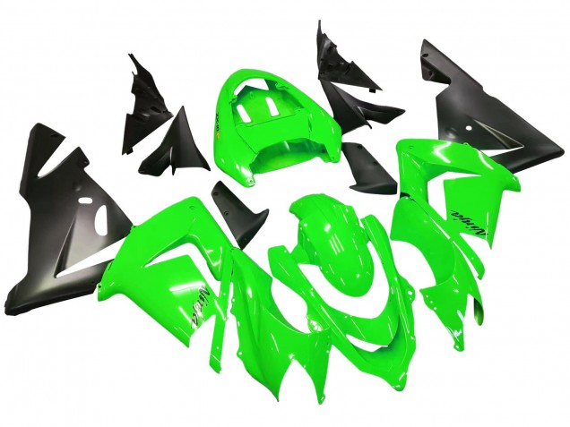 2004-2005 Kawasaki ZX10R Motorcycle Fairings - Green Black Ninja