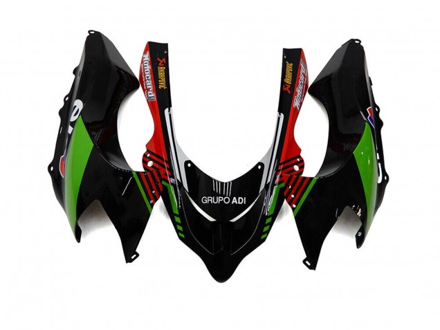 2004-2005 Kawasaki ZX10R Motorcycle Fairings - White Black Green Elf