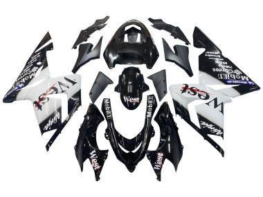 Shop 2004-2005 Kawasaki ZX10R Motorcycle Fairings - White Black West Ninja