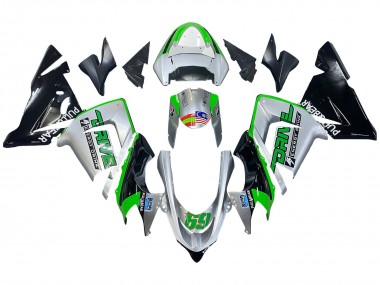 Shop 2004-2005 Kawasaki ZX10R Motorcycle Fairings - Green Silver Black 69