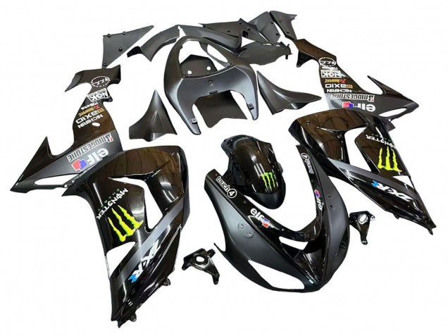 2006-2007 Kawasaki ZX10R Motorcycle Fairings - Grey Yellow Glossy Black Monster Elf