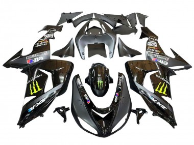 Shop 2006-2007 Kawasaki ZX10R Motorcycle Fairings - Grey Yellow Glossy Black Monster Elf
