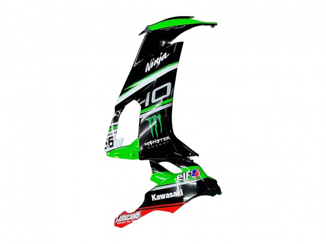 2008-2010 Kawasaki ZX10R Motorcycle Fairings - Green White Red Black Monster Elf 66