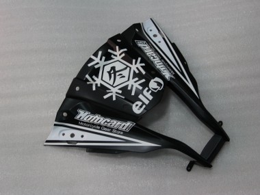 Shop 2011-2015 Kawasaki ZX10R Motorcycle Fairings - Glossy Black White Elf Snow Decal