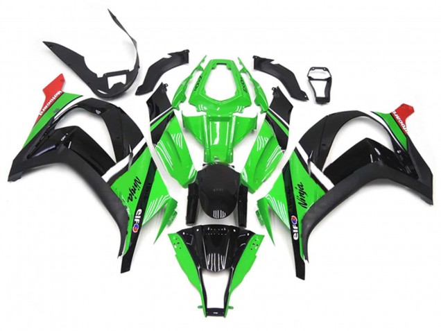2011-2015 Kawasaki ZX10R Motorcycle Fairings - Green Black White Red